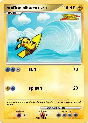 Pokemon surfing pikachu