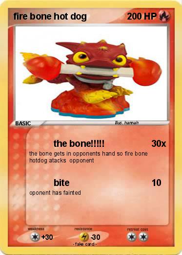 Pokemon fire bone hot dog