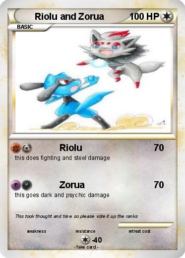 Pokemon Riolu and Zorua
