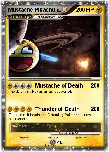 Pokemon Mustache Pikachu