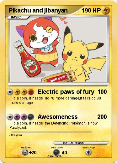 Pokemon Pikachu and jibanyan