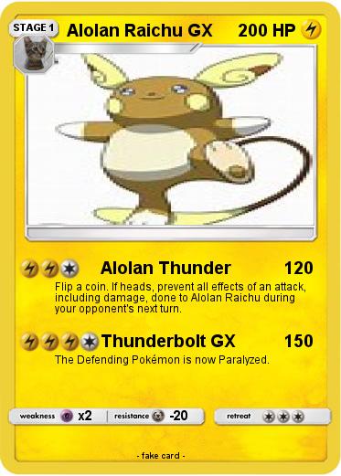 Pokemon Alolan Raichu GX