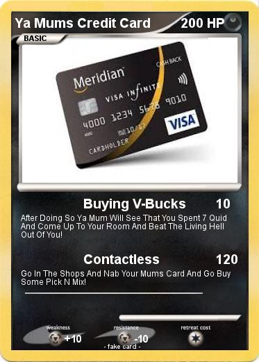Pokemon Ya Mums Credit Card