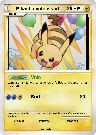 Pokemon Pikachu volo e surf