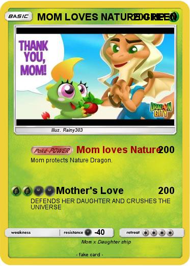 Pokemon MOM LOVES NATURE GREEN