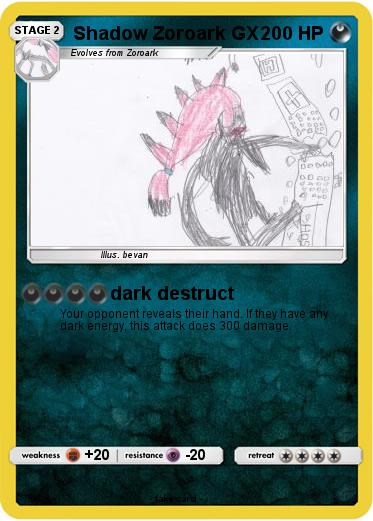 Pokemon Shadow Zoroark GX