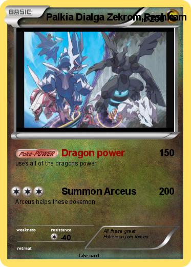 Pokemon Palkia Dialga Zekrom Reshiram