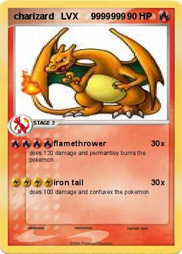 Pokemon charizard   LVX     9999999 