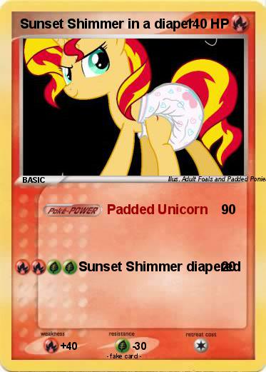 Pokemon Sunset Shimmer in a diaper