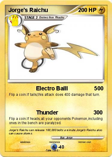 Pokemon Jorge's Raichu