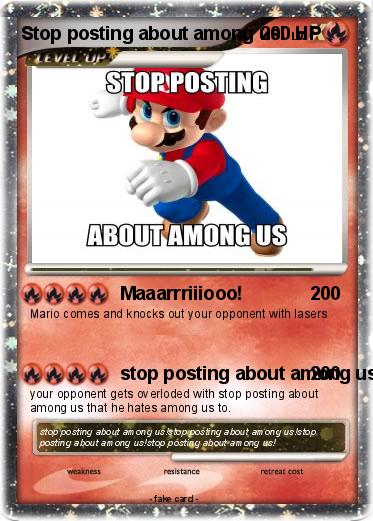 Pokemon Stop posting about among us!
