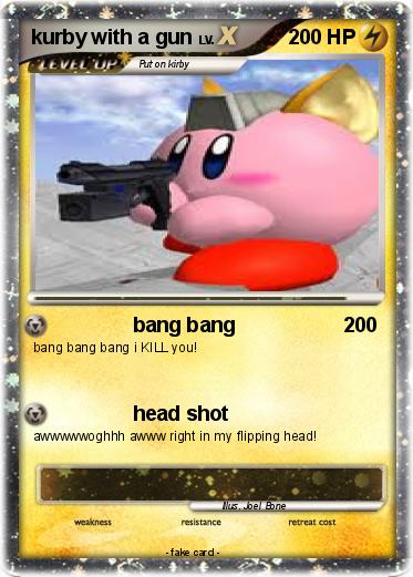 Pokemon kurby with a gun