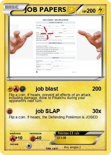 Pokemon JOB PAPERS
