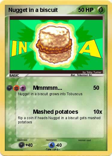 Pokemon Nugget in a biscuit