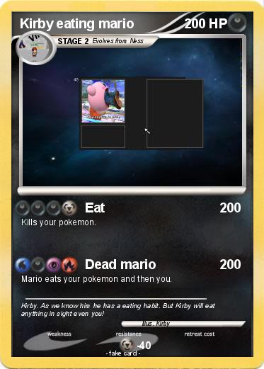 Pokemon Kirby eating mario