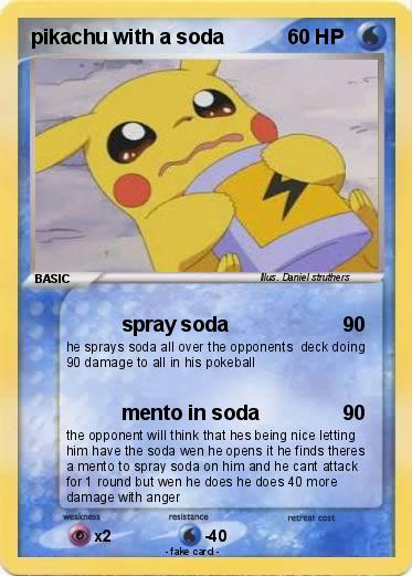 Pokemon pikachu with a soda