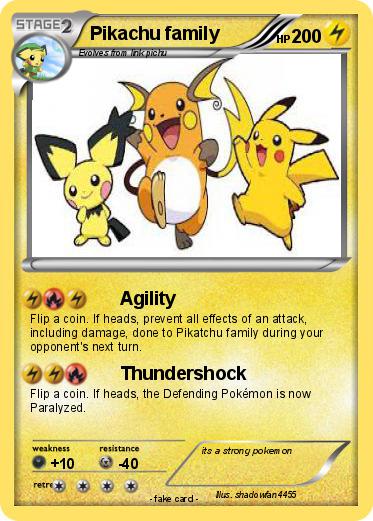 Pokemon Pikachu family