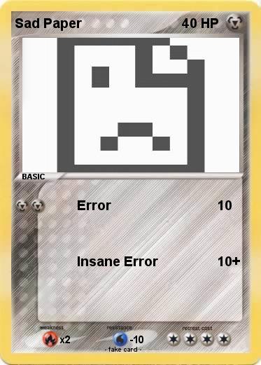 Pokemon Sad Paper