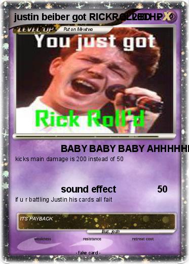 Pokemon justin beiber got RICKROLLED Pokemon justin beiber got RICKROLLED