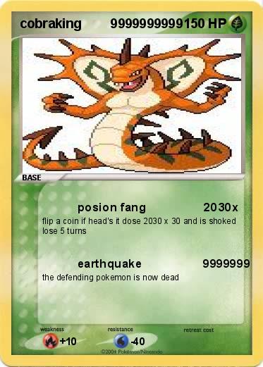 Pokemon cobraking        9999999999