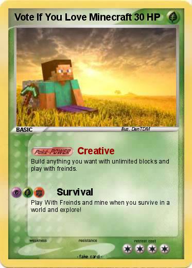 Pokemon Vote If You Love Minecraft