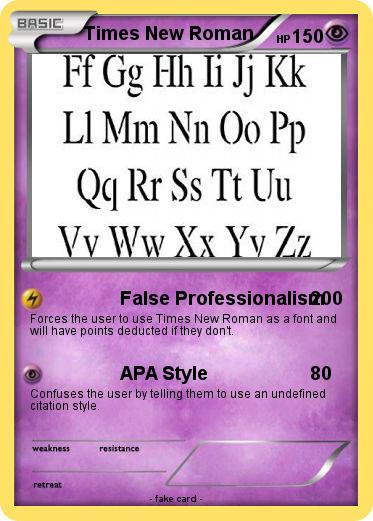 Pokemon Times New Roman
