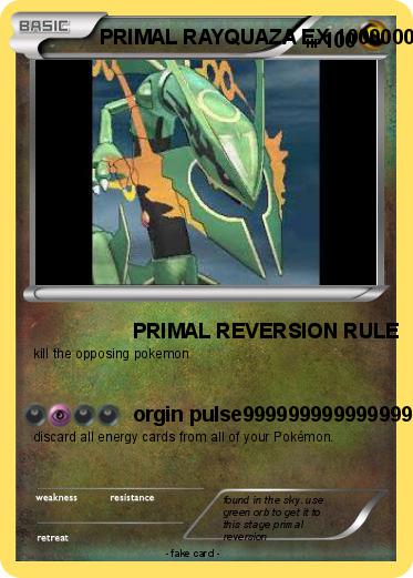 Pokemon PRIMAL RAYQUAZA EX 1000000000000000