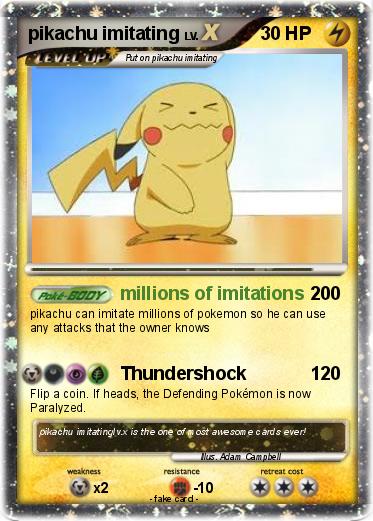 Pokemon pikachu imitating
