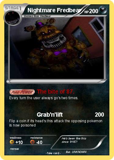 Pokemon Nightmare Fredbear
