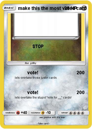 Pokemon make this the most voted card