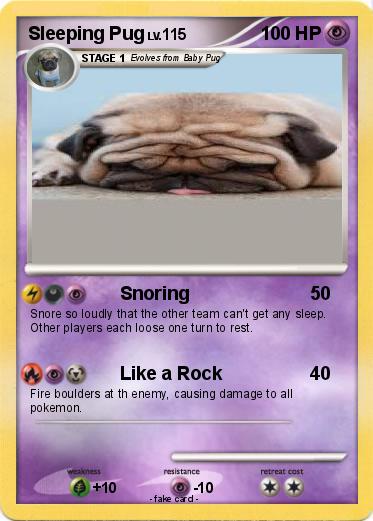 Pokemon Sleeping Pug