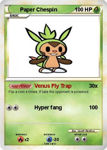 Pokemon Paper Chespin