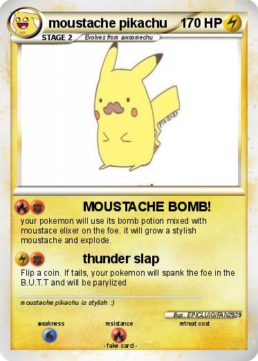 Pokemon moustache pikachu