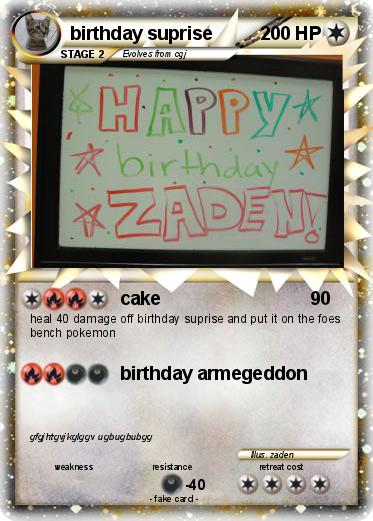 Pokemon birthday suprise