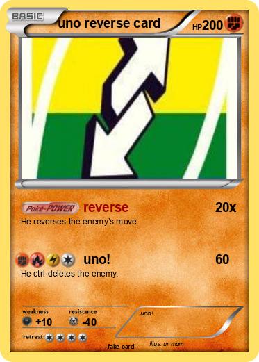 Pokemon uno reverse card