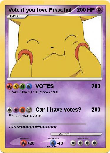 Pokemon Vote if you love Pikachu!