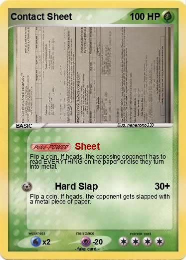 Pokemon Contact Sheet