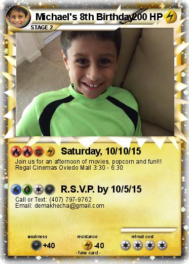 Pokemon Michael's 8th Birthday