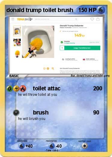 Pokemon donald trump toilet brush