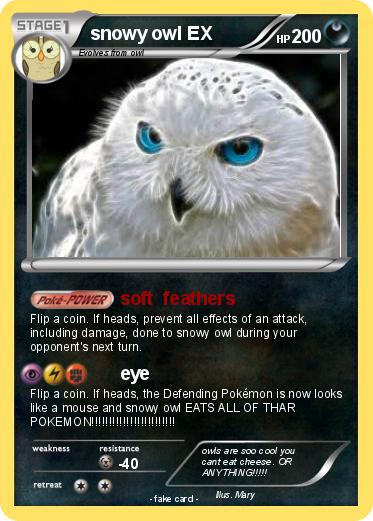 Pokemon snowy owl EX