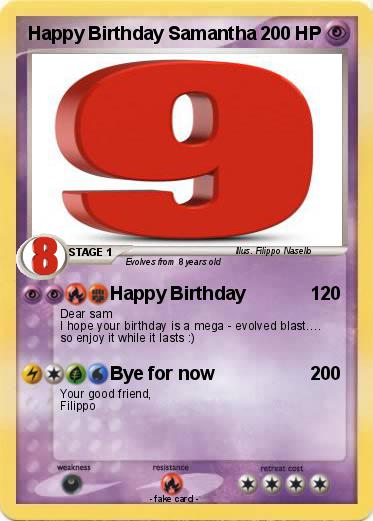 Pokemon Happy Birthday Samantha
