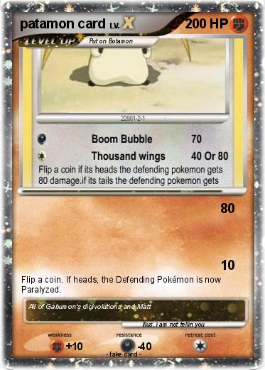 Pokemon patamon card