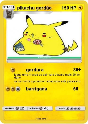 Pokemon pikachu gordão