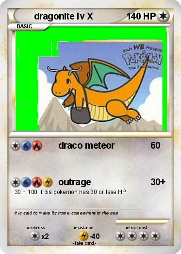 Pokemon dragonite lv X