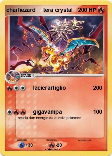 Pokemon charliezard     tera crystal