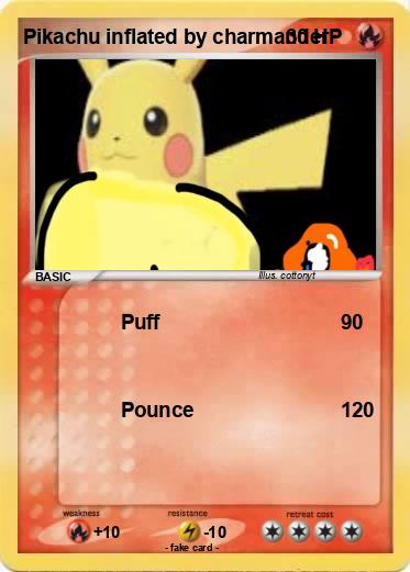 Pokemon Pikachu inflated by charmander