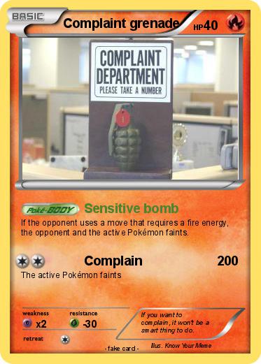 Pokemon Complaint grenade