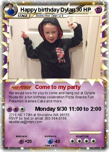 Pokemon Happy birthday Dylan