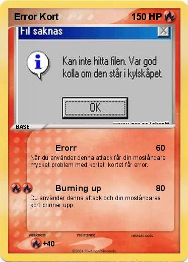Pokemon Error Kort