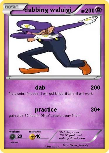 Pokemon dabbing waluigi